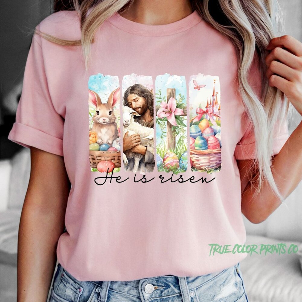 He is Risen Christian Easter Jesus Religious Tee -Shirt